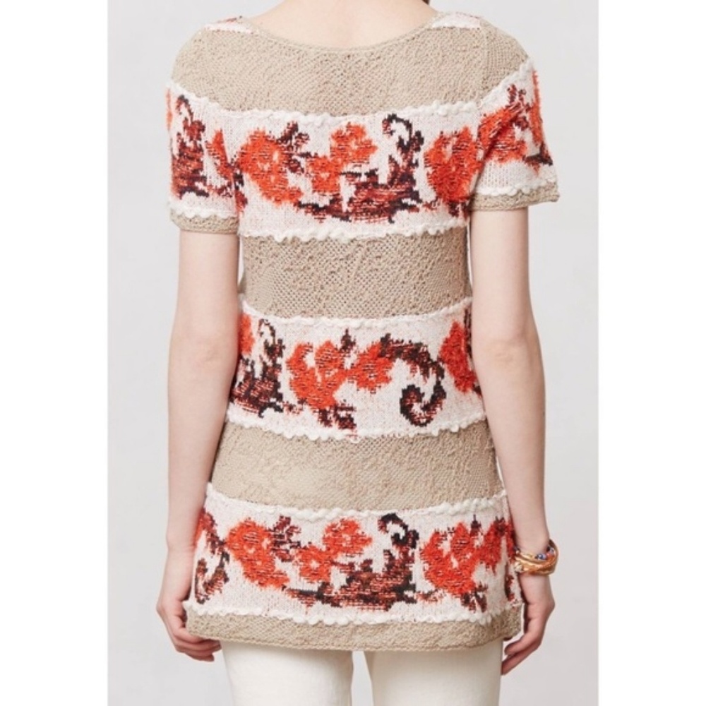 ANTHROPOLOGIE'S K & K BANDED BOUQUET SWEATER - Picture 3 of 8